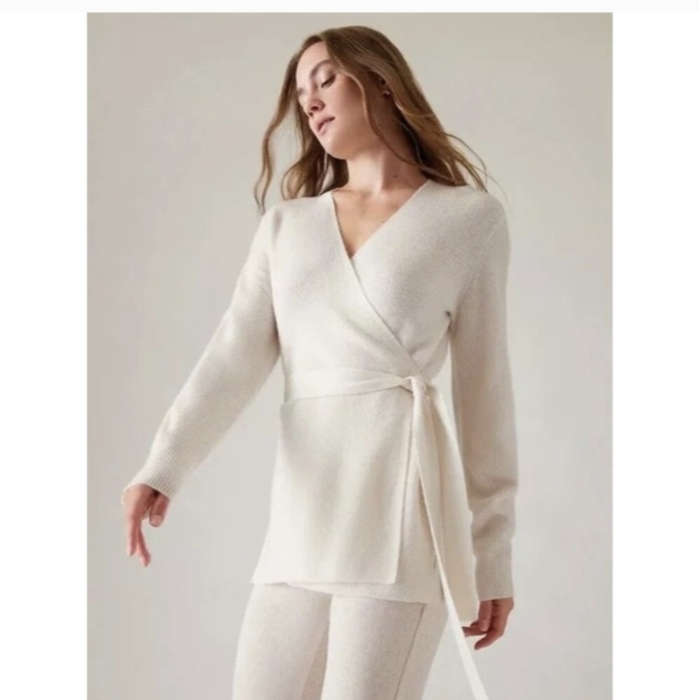Elegant Cream Wrap Sweater